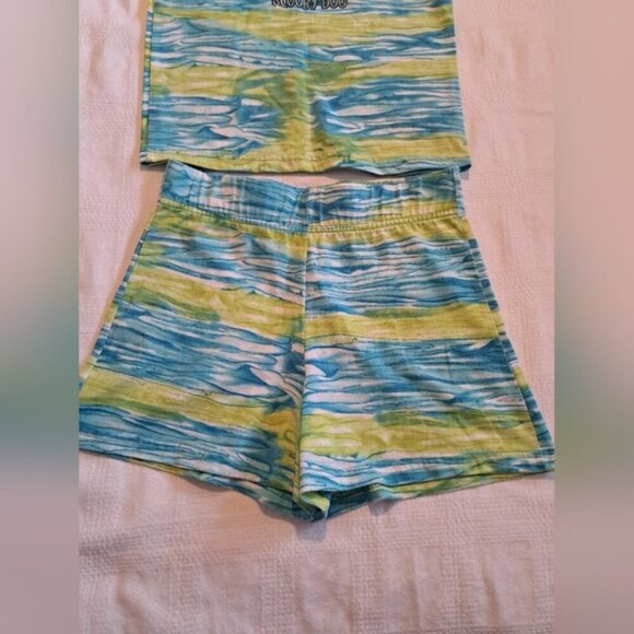 Scooby Doo girls size 10-12 turquoise white & lime short set EUC - Picture 2 of 8